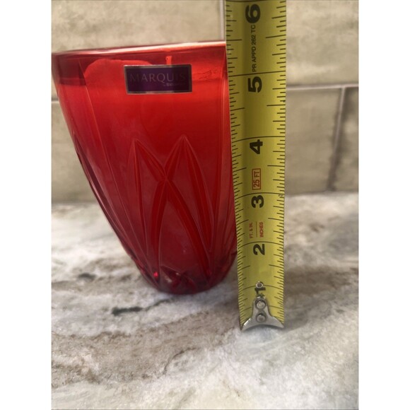 Marquis By Waterford Brookside Red Hurricane Candle RUBY Red ~ Cinnamon RARE - Picture 7 of 9